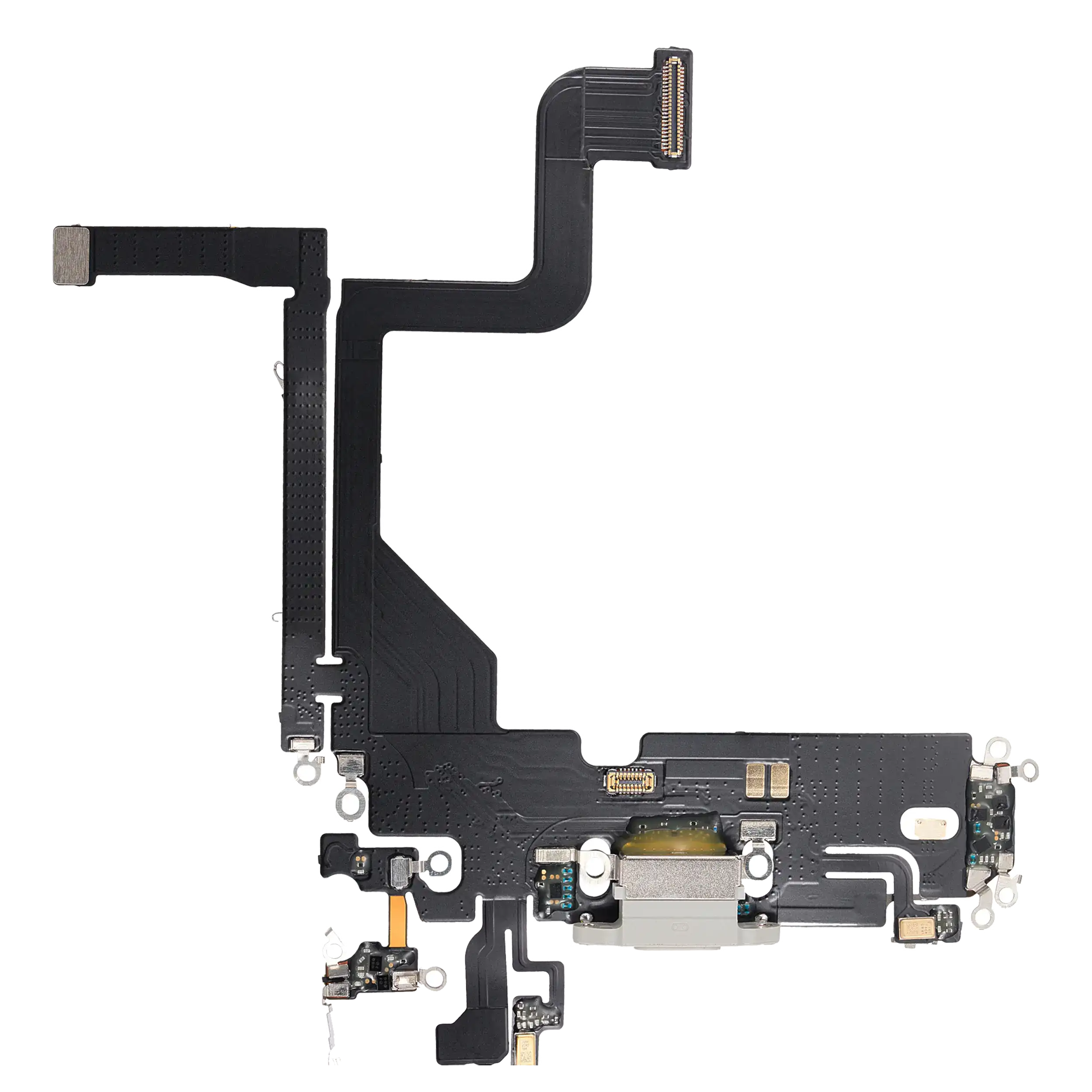Charging Port Flex Cable Compatible For Iphone 13 Pro (Aftermarket Plus) (Silver)