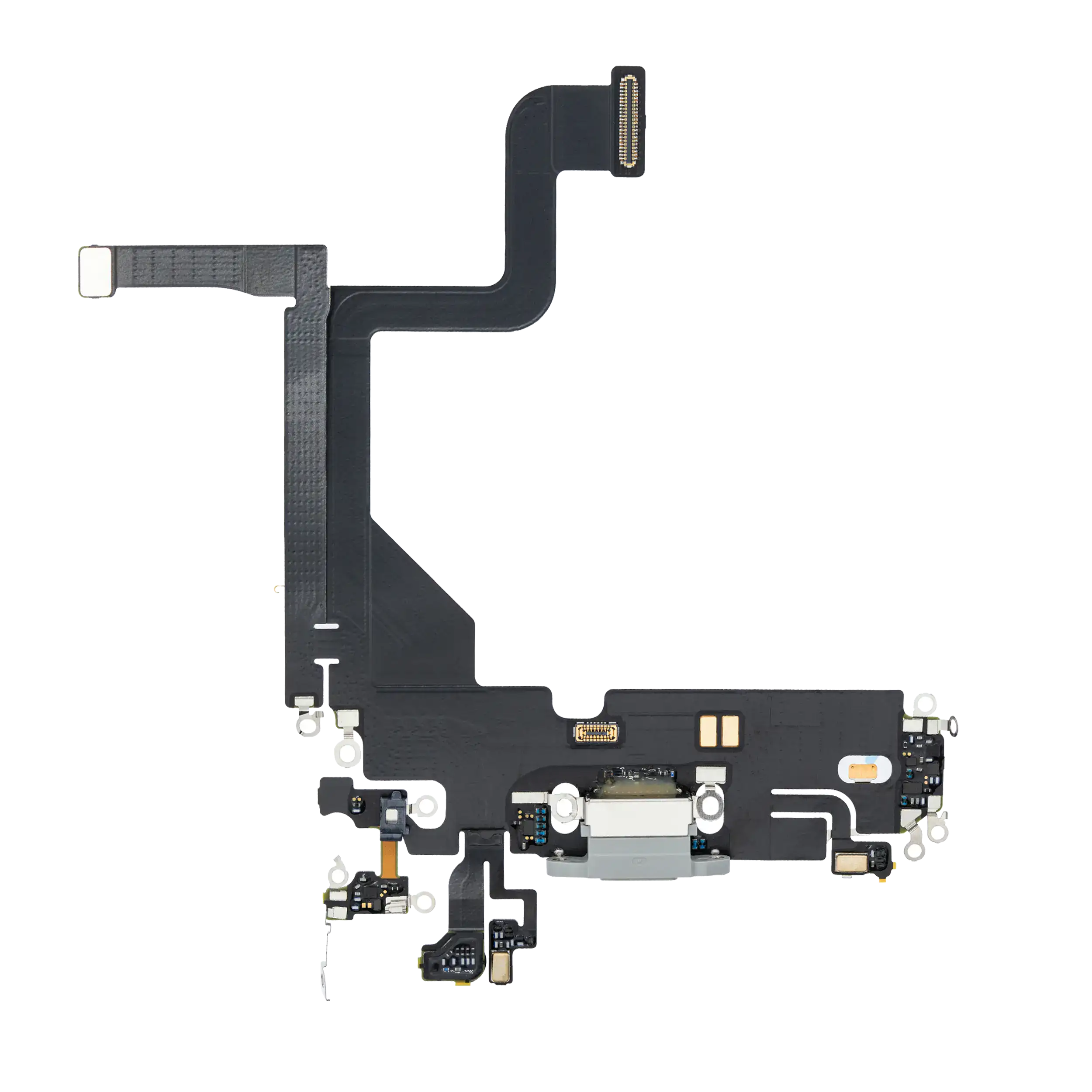 Charging Port Flex Cable Compatible For Iphone 13 Pro (Premium) (Silver)
