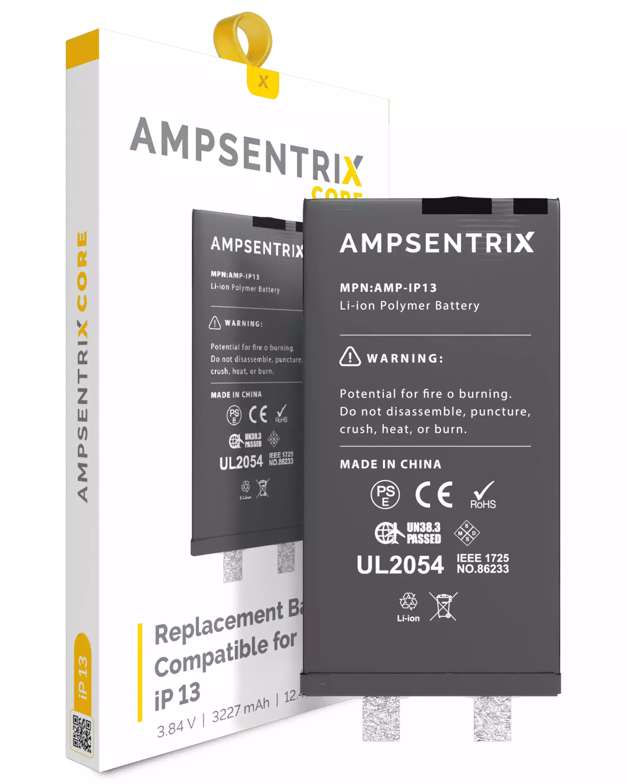Replacement Battery Core Compatible For Iphone 13 (Spot Welding Required) (Ampsentrix Core)