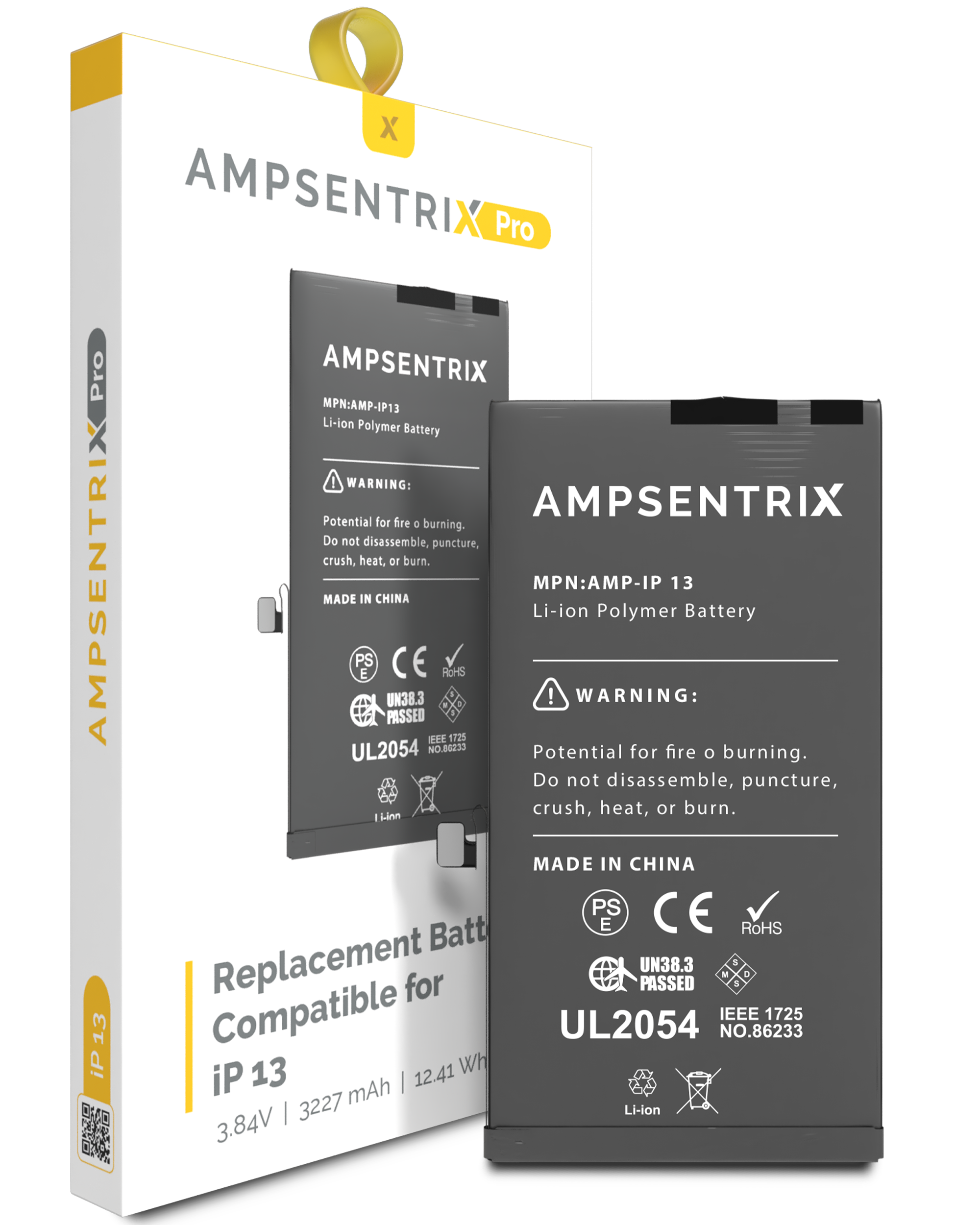 Replacement Battery Compatible For Iphone 13 (Ampsentrix Pro)