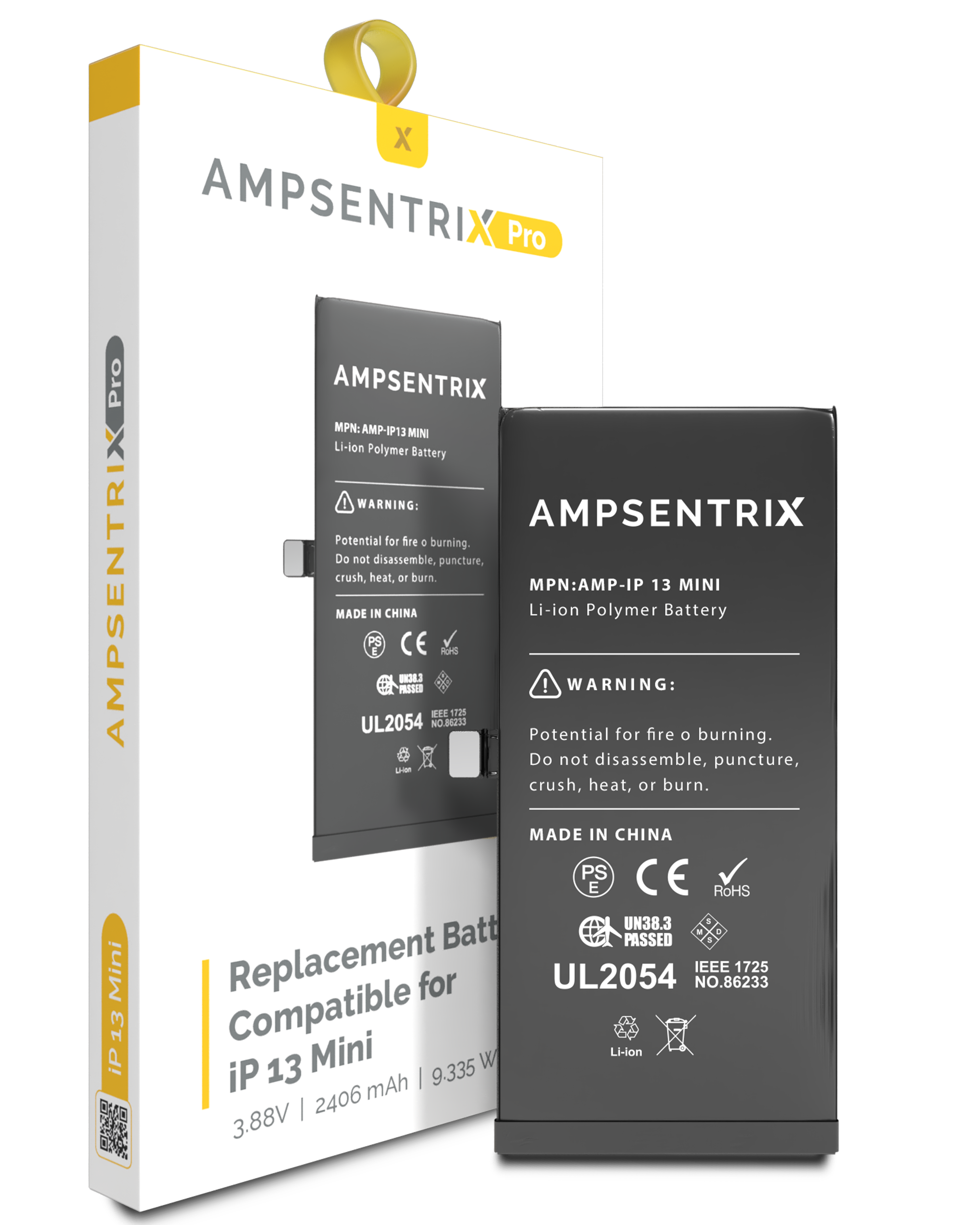 Replacement Battery Compatible For Iphone 13 Mini (Ampsentrix Pro)