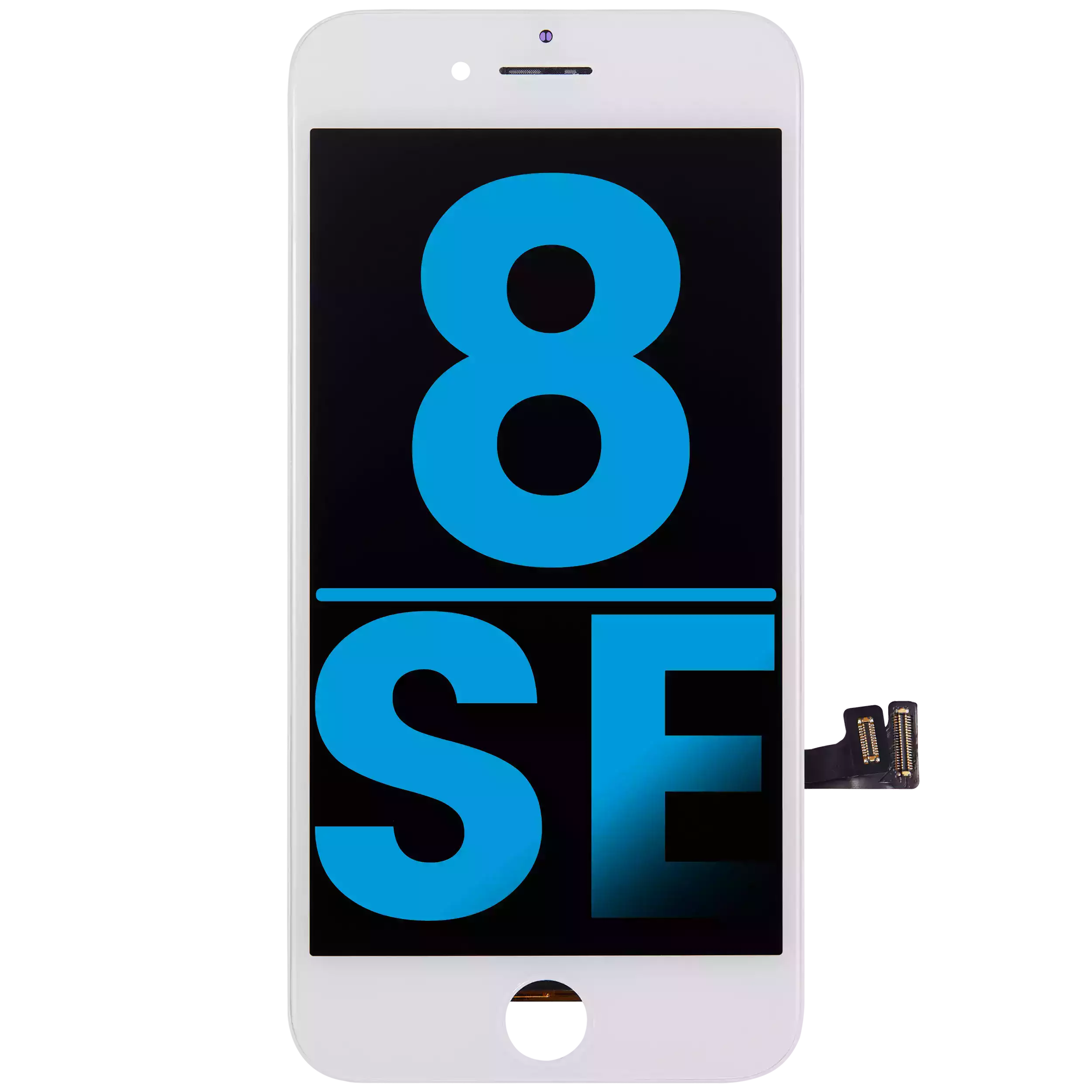 Lcd Assembly With Steel Plate Compatible For Iphone 8 / Se (2020 / 2022) (Aftermarket) (White)