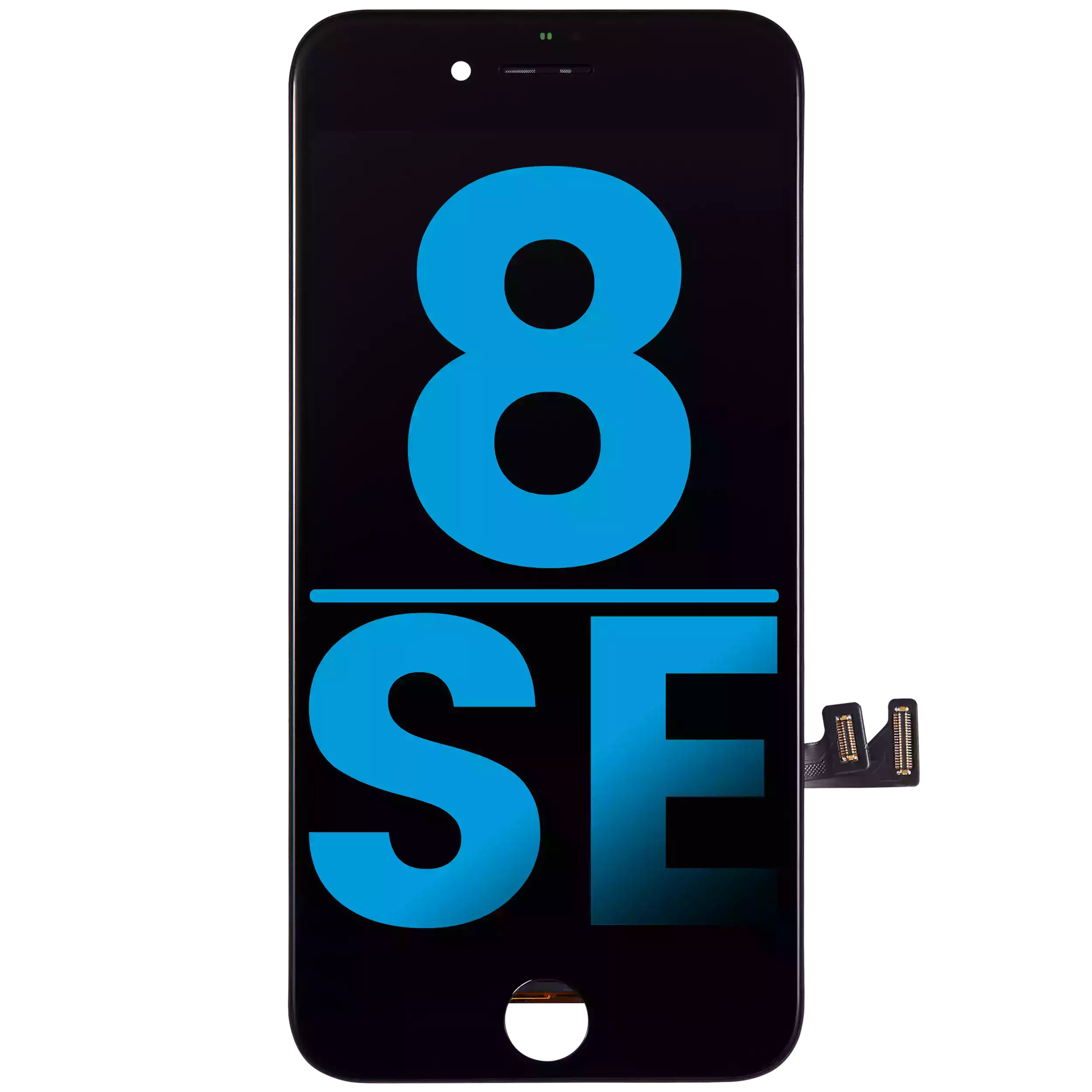 Lcd Assembly With Steel Plate Compatible For Iphone 8 / Se (2020 / 2022) (Aftermarket: Aq7) (Black)