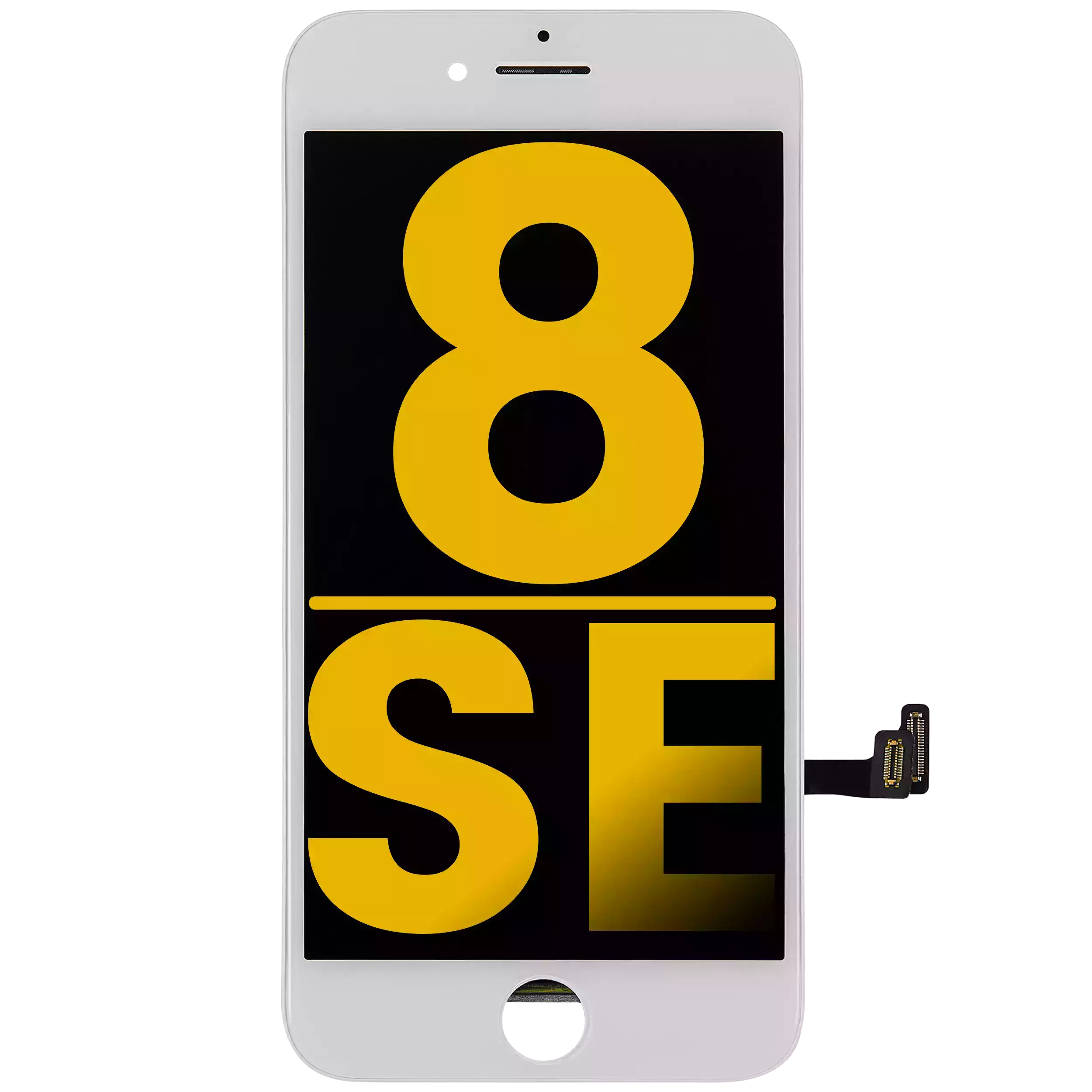 Lcd Assembly With Steel Plate Compatible For Iphone 8 / Se (2020 / 2022) (Refurbished) (White)