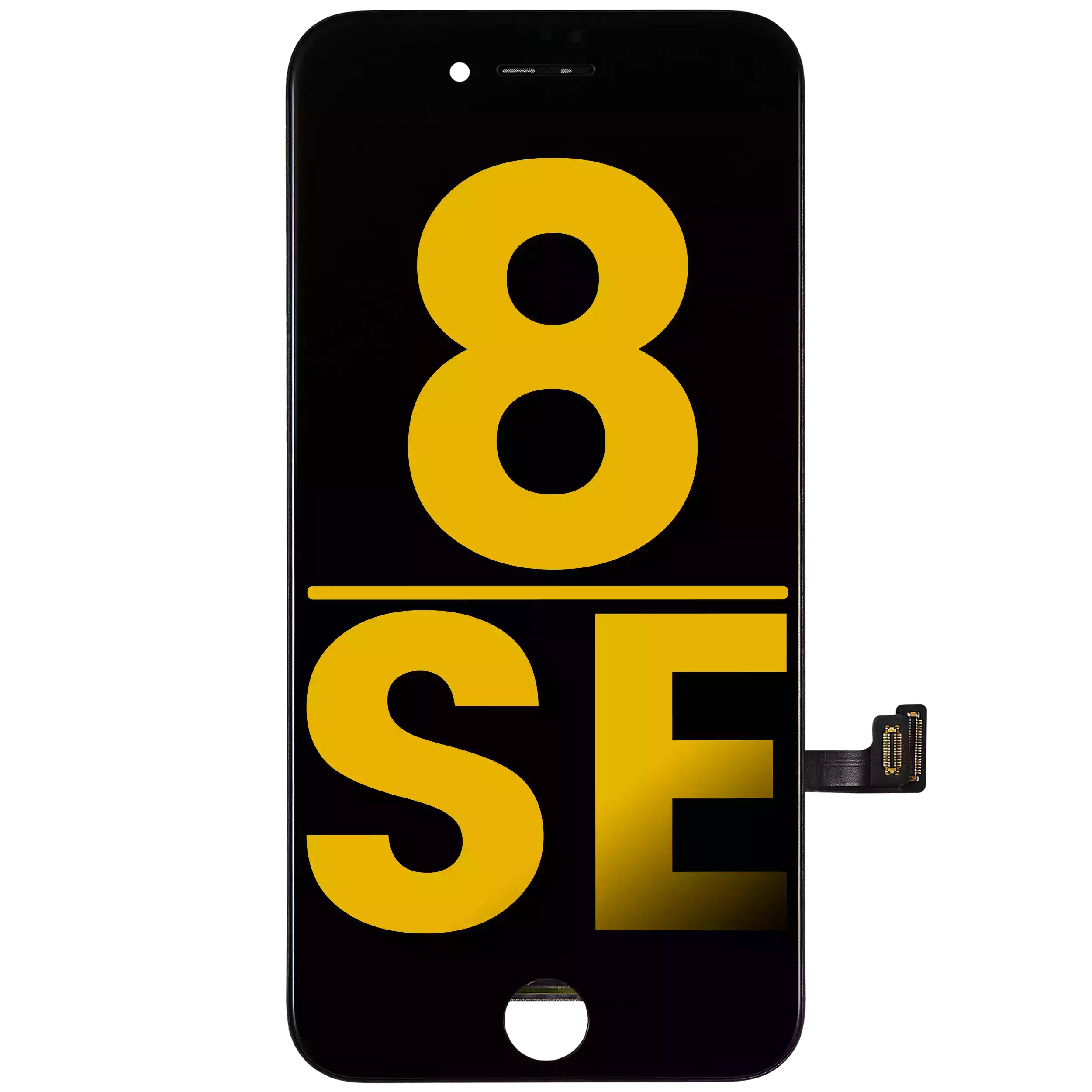 Lcd Assembly With Steel Plate Compatible For Iphone 8 / Se (2020 / 2022) (Refurbished) (Black)