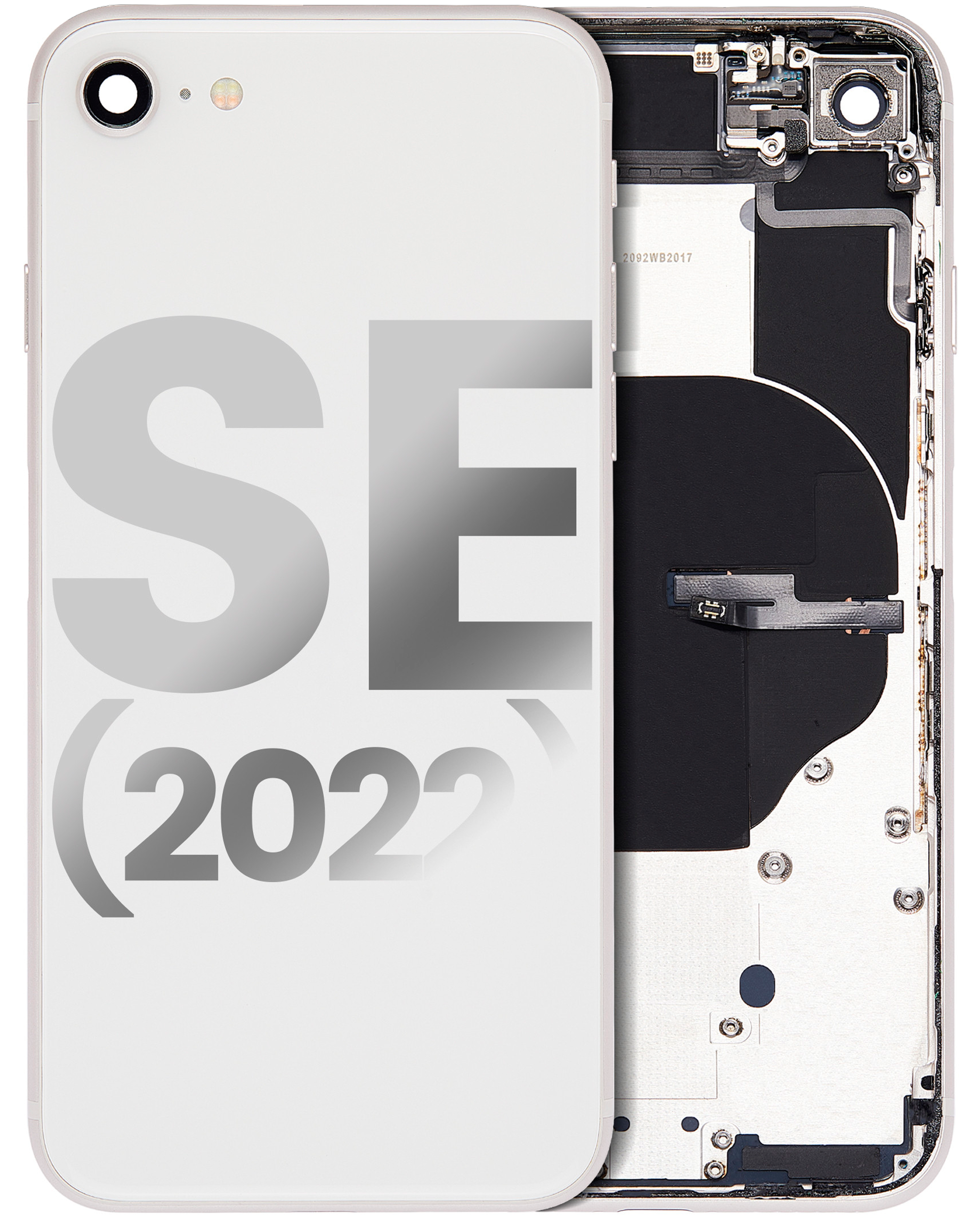 Back Housing W/ Small Components Pre-Installed Compatible For Iphone Se (2022) (Used  Pull: Grade C) (Starlight)