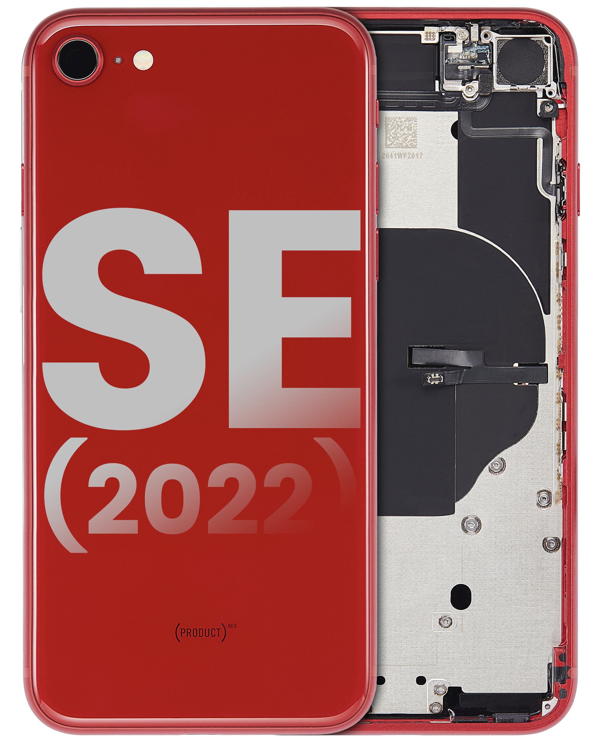 Back Housing W/ Small Components Pre-Installed Compatible For Iphone Se (2022) (Used  Pull: Grade C) (Red)