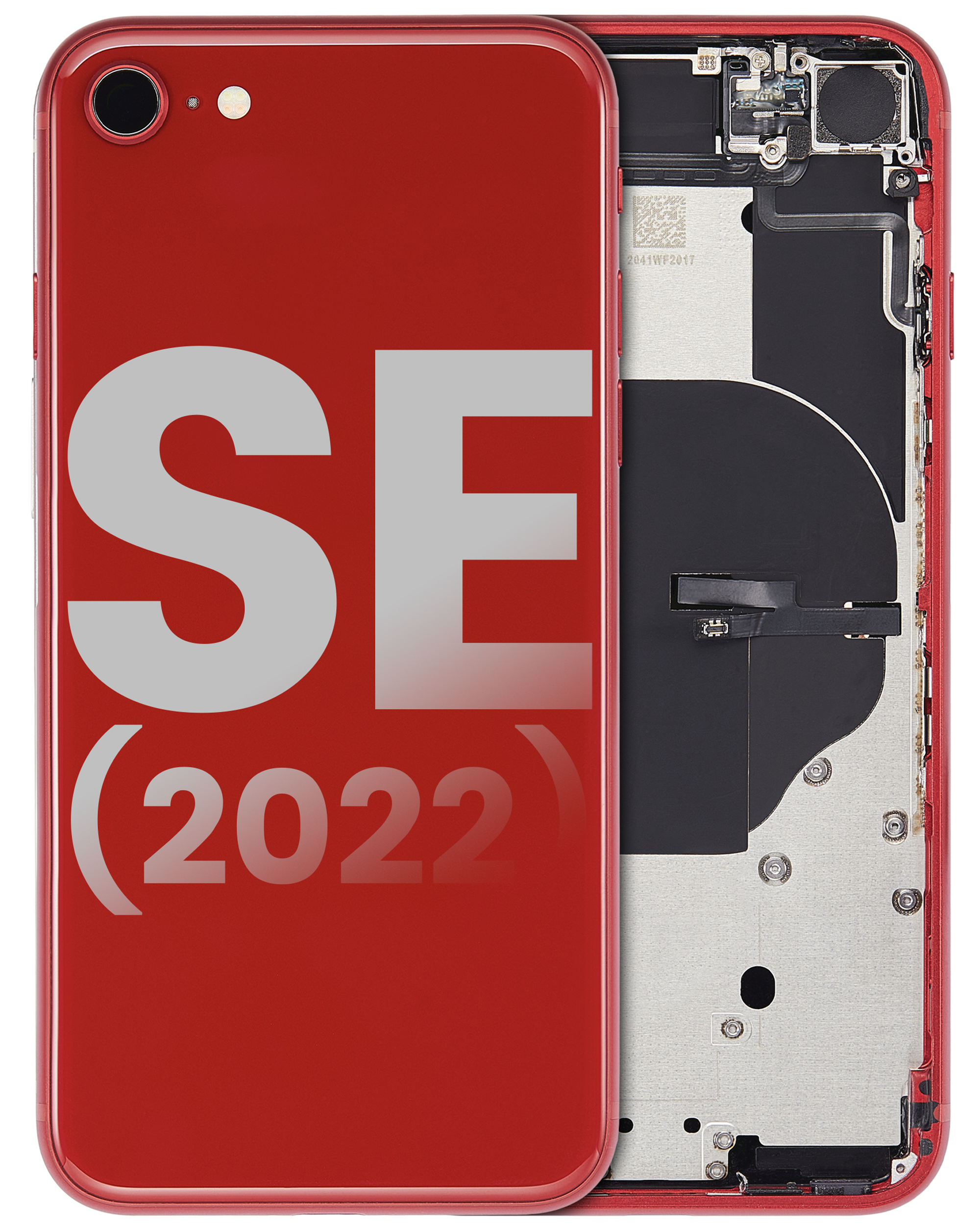 Back Housing W/ Small Components Pre-Installed Compatible For Iphone Se (2022) (Used  Pull: Grade A) (Red)