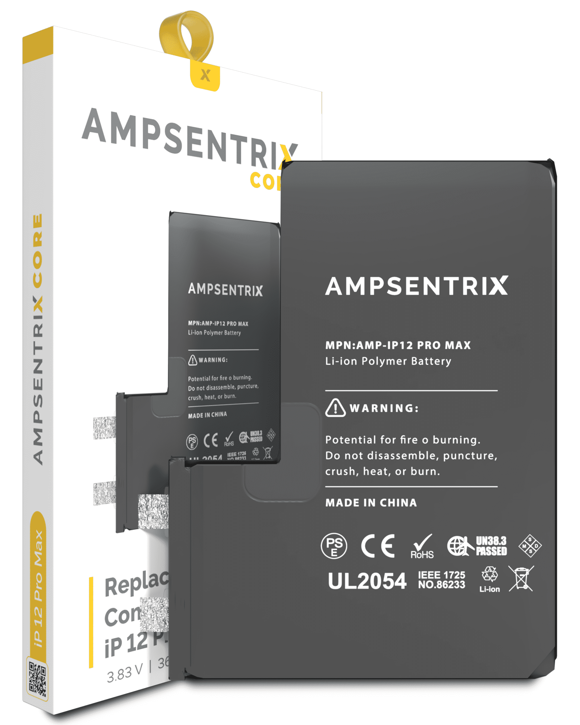 Replacement Battery Core Compatible For Iphone 12 Pro Max (Spot Welding Required) (Ampsentrix Core)