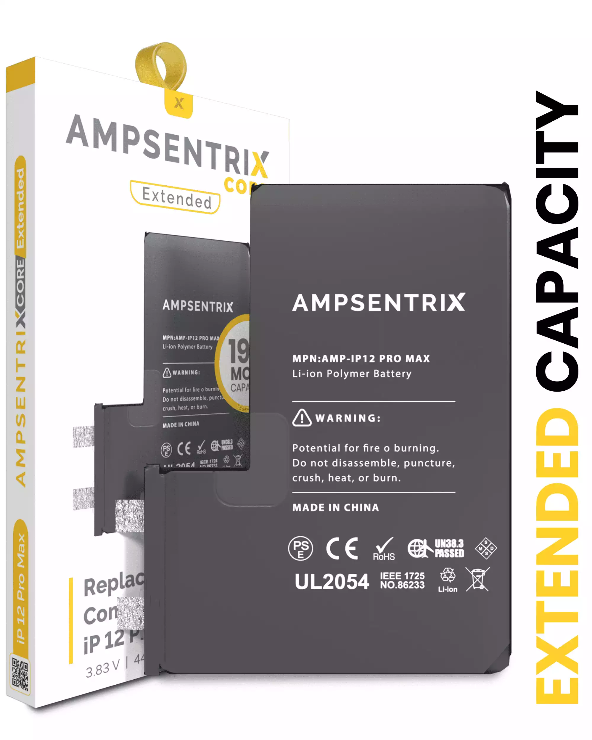 Replacement Battery Compatible For Iphone 12 Pro Max (Spot Welding Required) (Ampsentrix Core Extended)