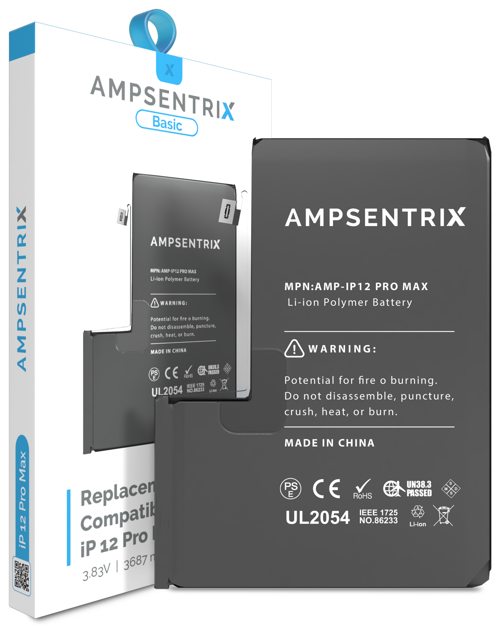 Replacement Battery Compatible For Iphone 12 Pro Max (Ampsentrix Basic)