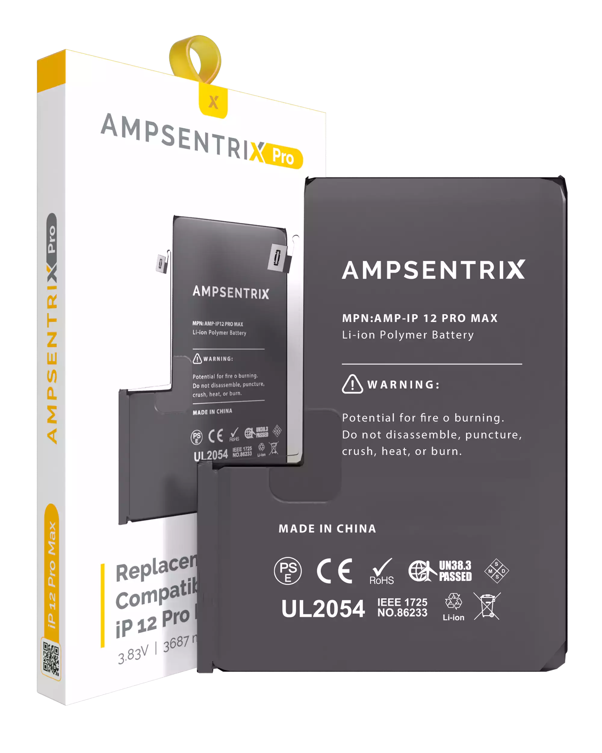 Replacement Battery Compatible For Iphone 12 Pro Max (Ampsentrix Pro)