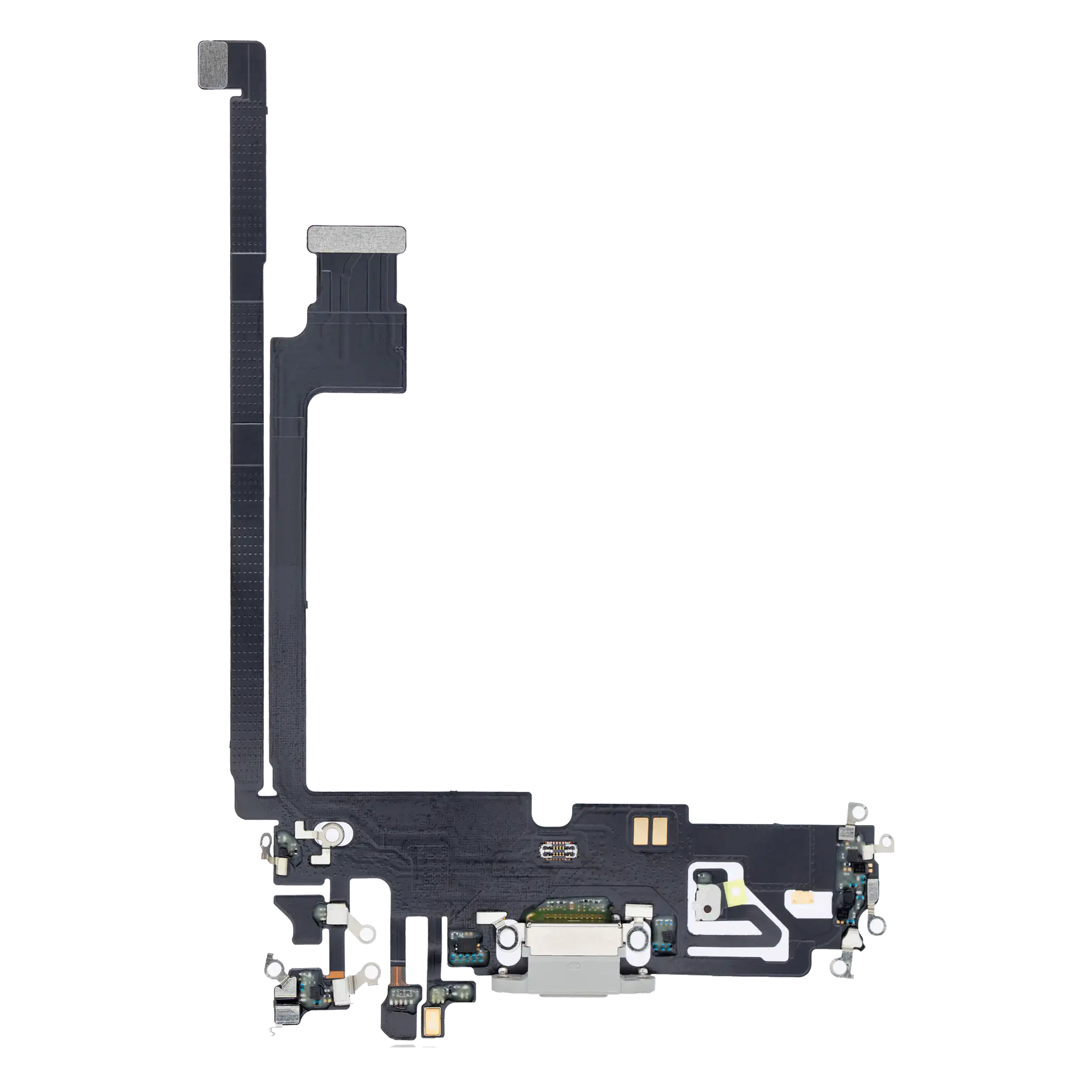 Charging Port Flex Cable Compatible For Iphone 12 Pro Max (Aftermarket Plus) (Silver)