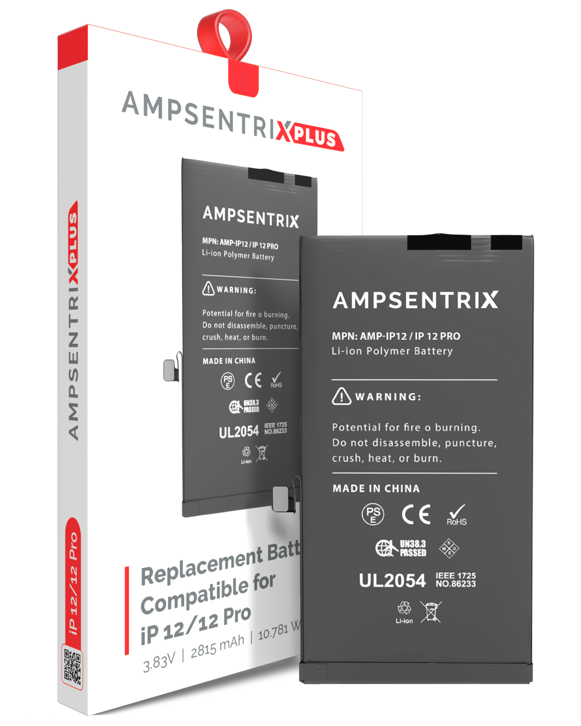 Replacement Battery Compatible For Iphone 12 / 12 Pro (Ampsentrix Plus)