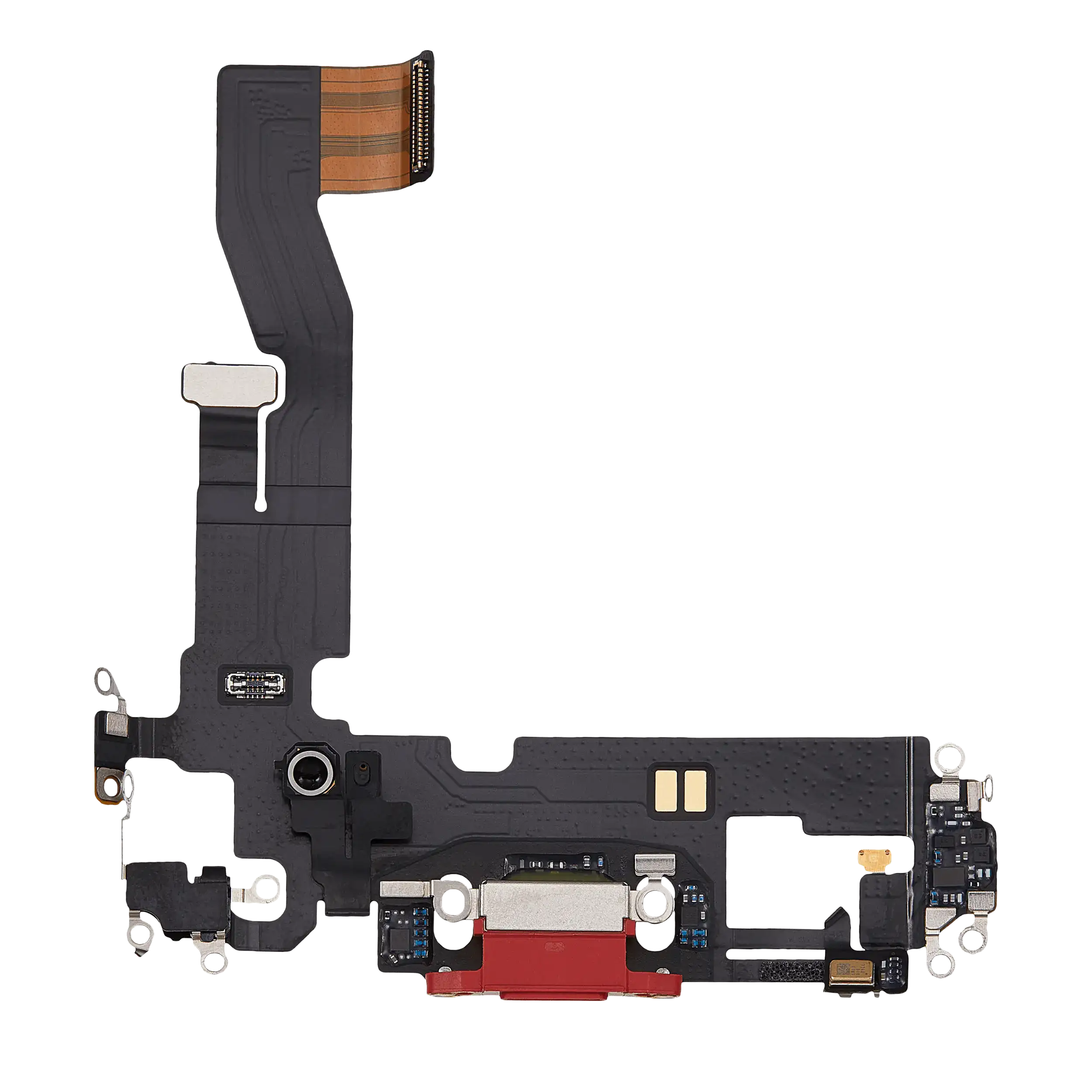 Charging Port Flex Cable Compatible For Iphone 12 / 12 Pro (Used  Pull) (Red)