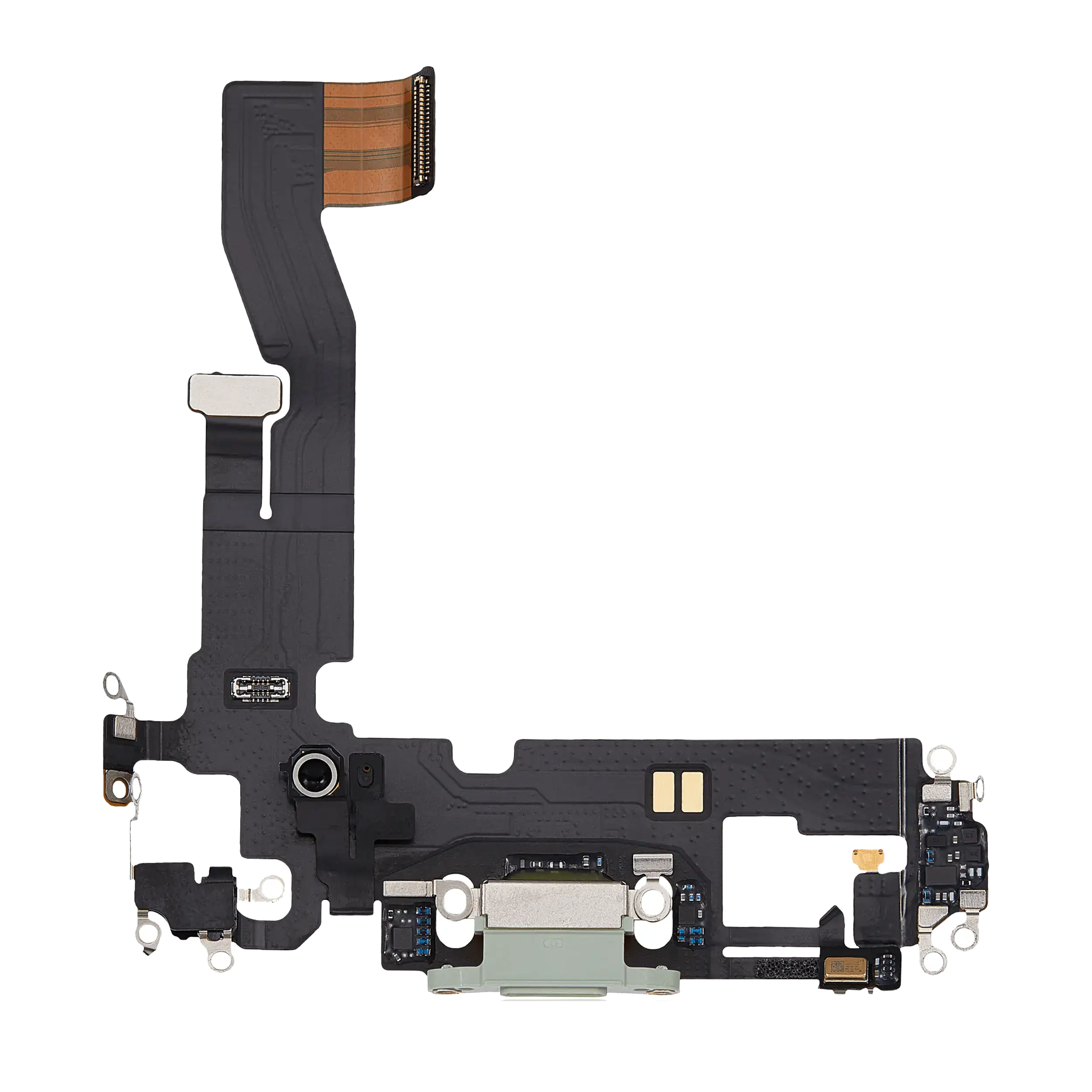 Charging Port Flex Cable Compatible For Iphone 12 / 12 Pro (Used  Pull) (Green)