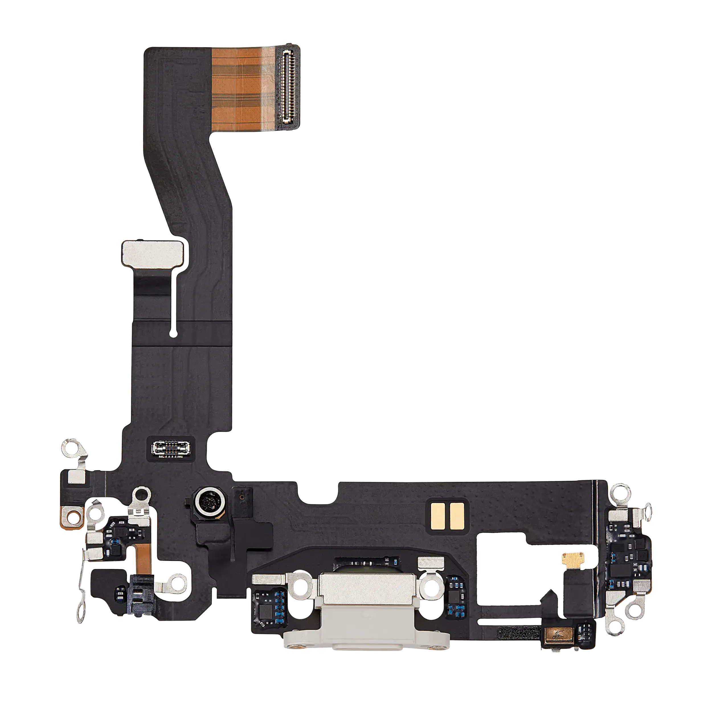 Charging Port Flex Cable Compatible For Iphone 12 / 12 Pro (Used  Pull) (White)