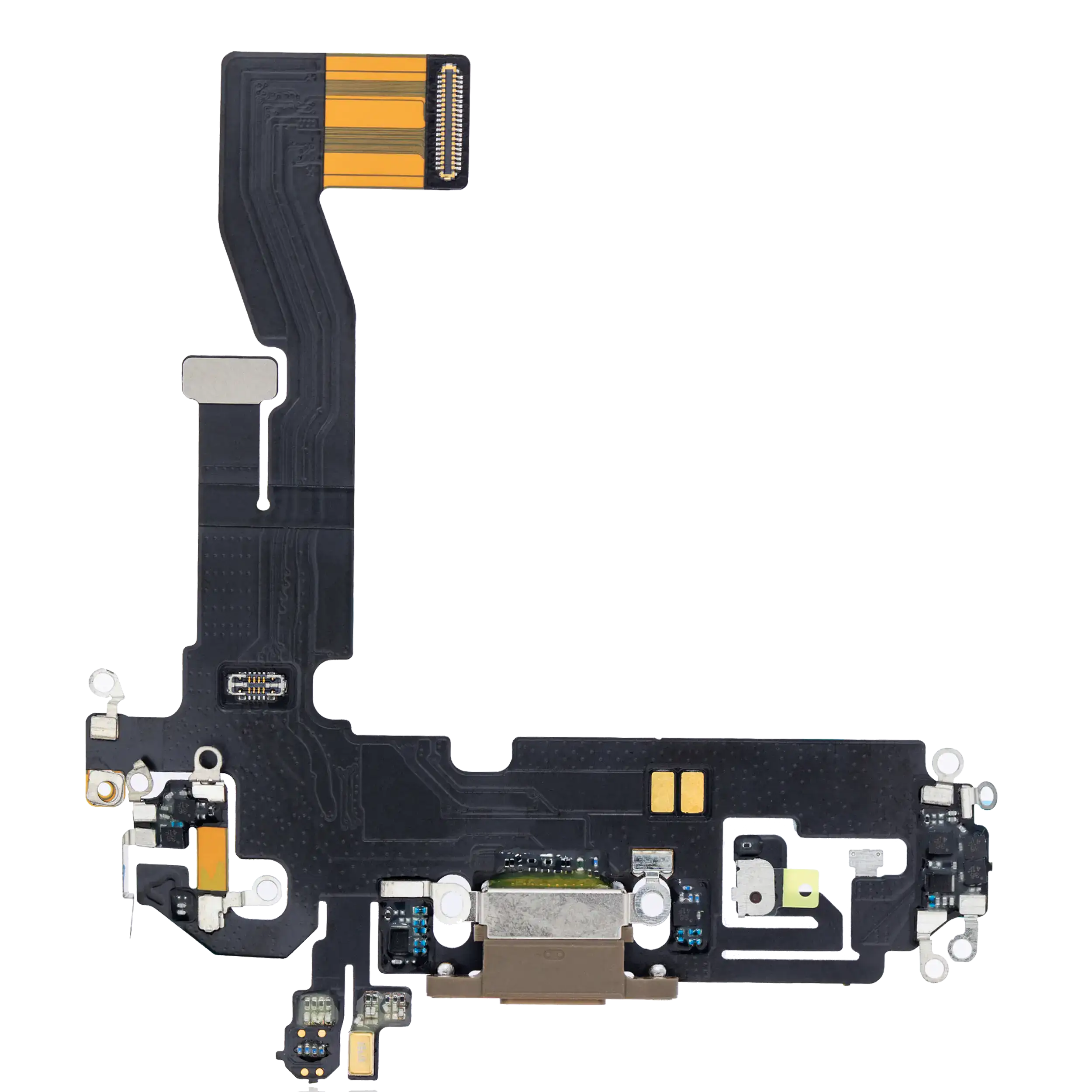 Charging Port Flex Cable Compatible For Iphone 12 / 12 Pro (Aftermarket Plus) (Gold)