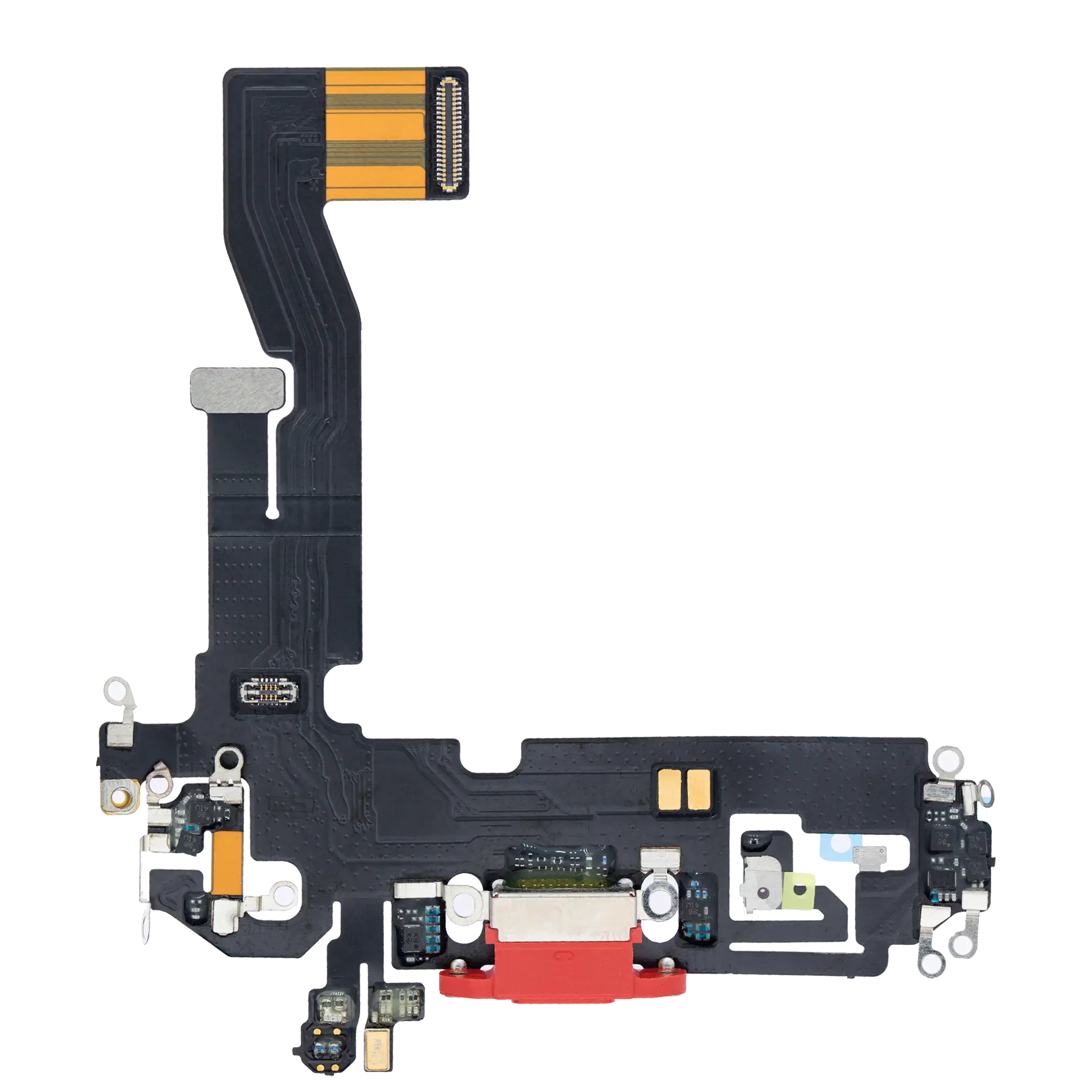 Charging Port Flex Cable Compatible For Iphone 12 / 12 Pro (Aftermarket Plus) (Red)