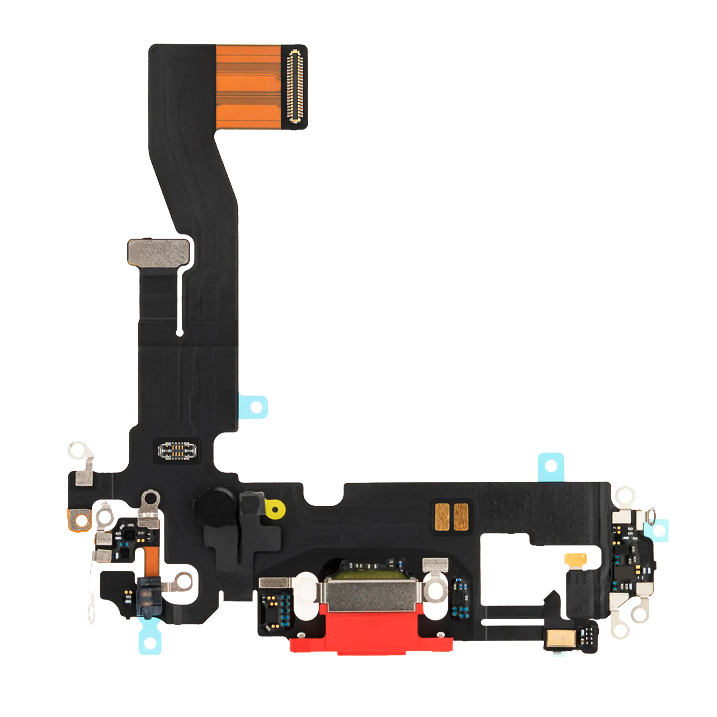 Charging Port Flex Cable Compatible For Iphone 12 / 12 Pro (Premium) (Red)