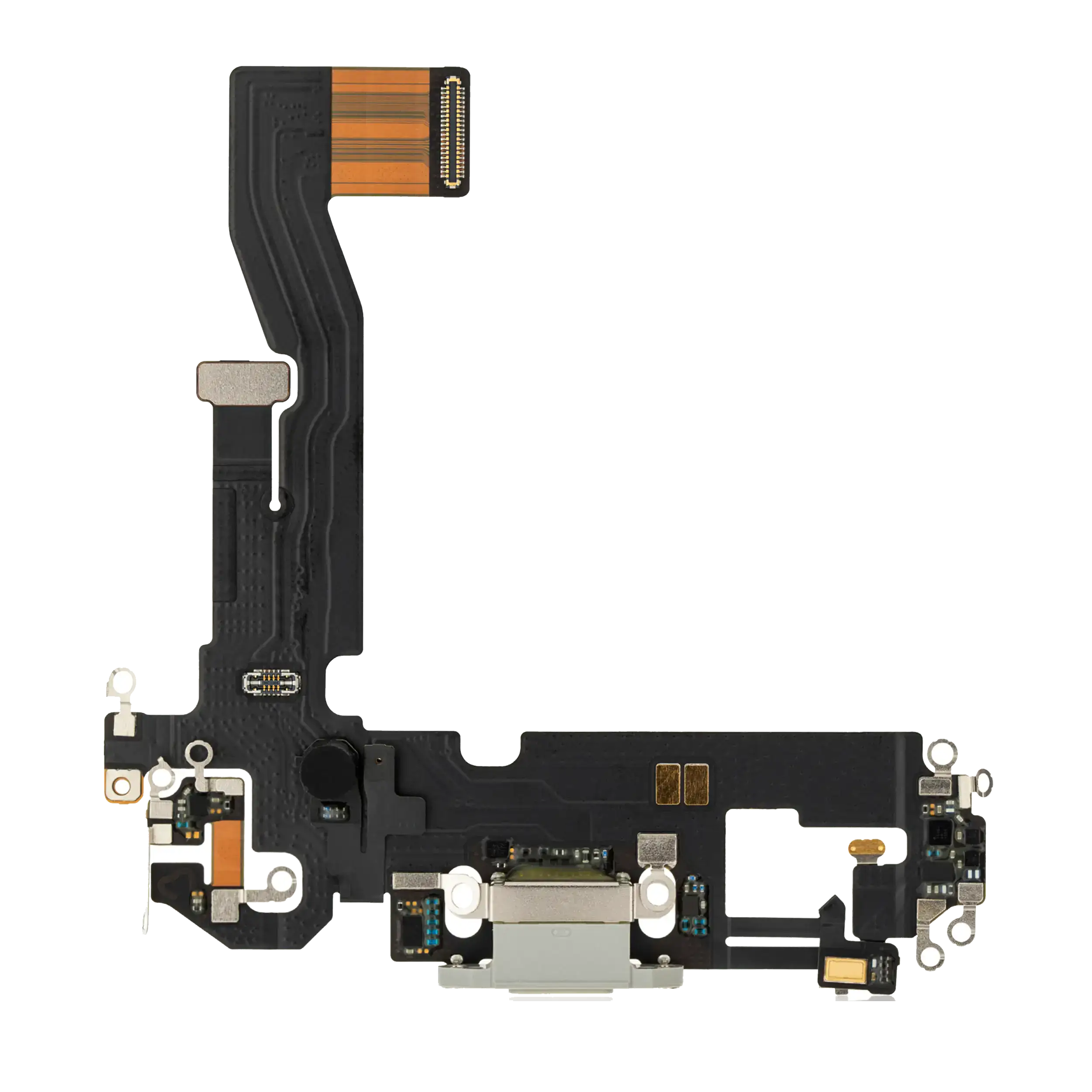 Charging Port Flex Cable Compatible For Iphone 12 / 12 Pro (Premium) (Silver)