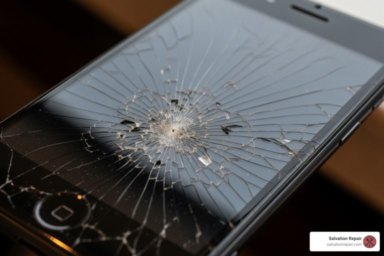 cracked iPhone screen - iphone screen repair