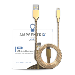 AmpSentrix Infinity USB-A to Lightning Cable (Non-MFi) – 6 ft