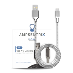 AmpSentrix Infinity USB-A to Lightning Cable (Non-MFi) – 6 ft