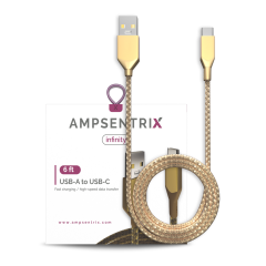 AmpSentrix Infinity USB-C to USB-A Cable – 6 ft