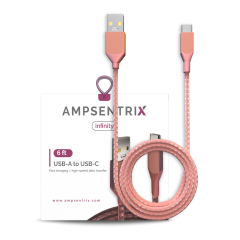 AmpSentrix Infinity USB-C to USB-A Cable – 6 ft