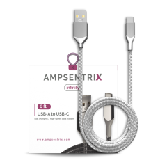AmpSentrix Infinity USB-C to USB-A Cable – 6 ft
