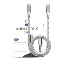 AmpSentrix Infinity USB-C to USB-C Cable – 6 ft