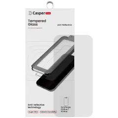 Casper Snap Tempered Glass Screen Protector Compatible For iPhone 15 Plus / 16 Plus (AR Clear)