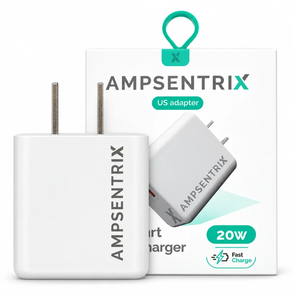 AmpSentrix 20W USB-C & USB-A Wall Charger