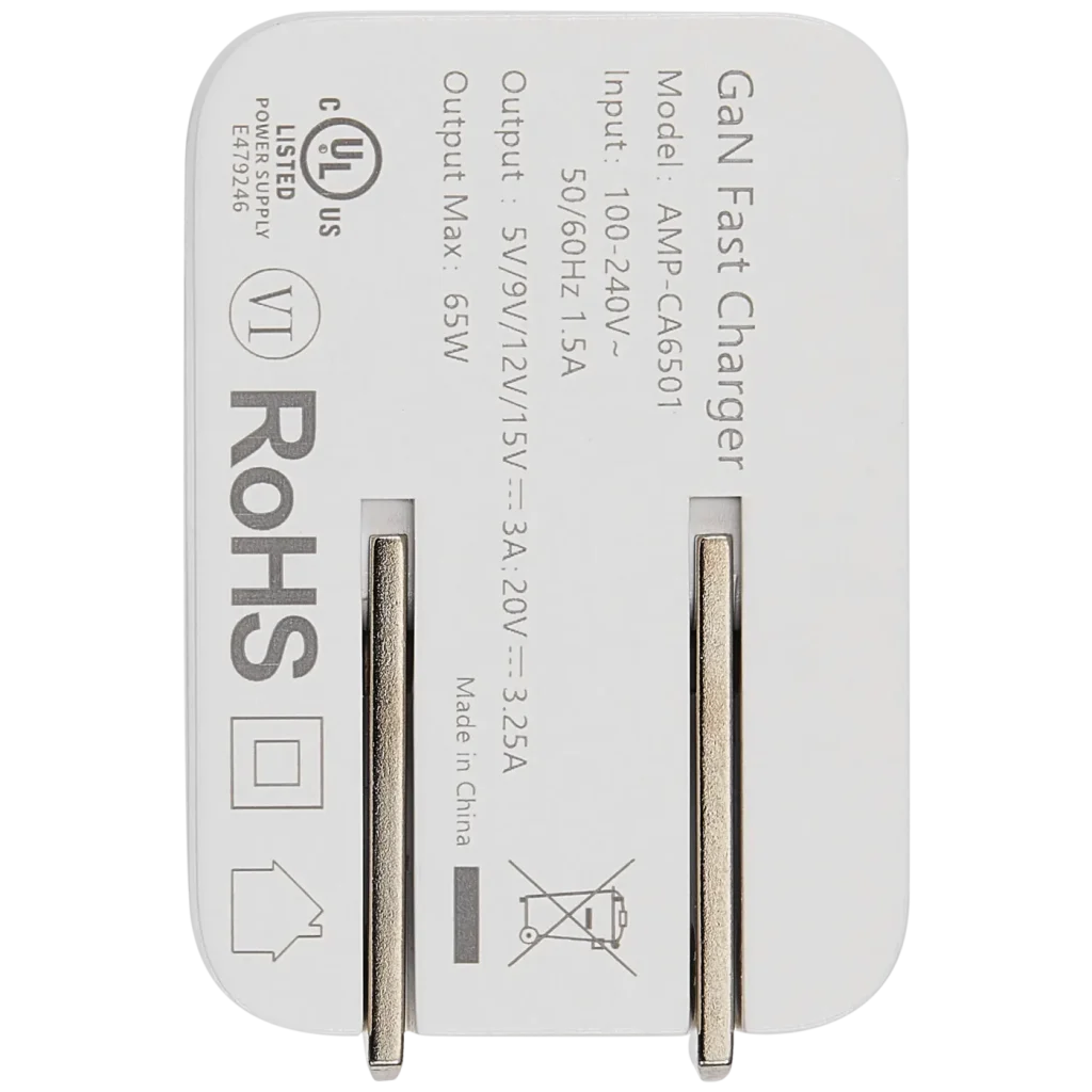 AmpSentrix 65W USB-C GaN Laptop & Phone Charger