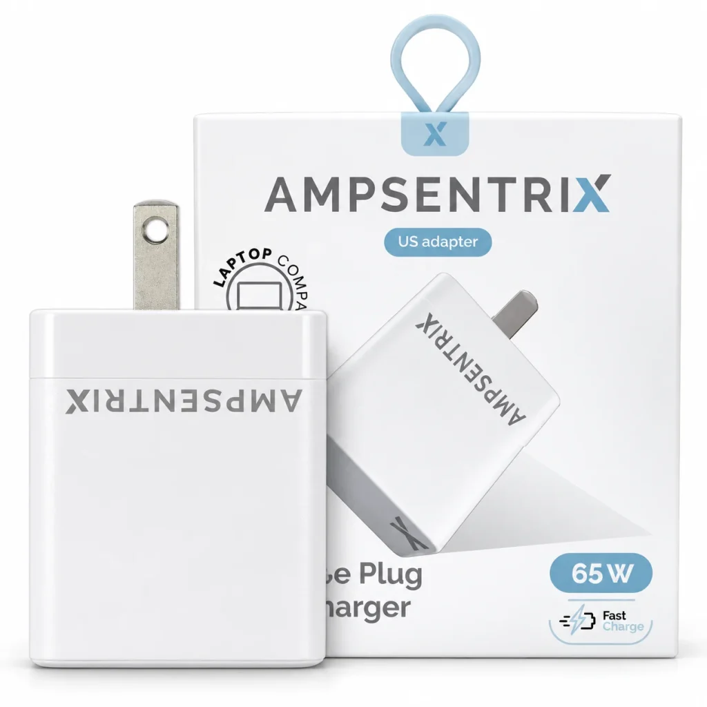 AmpSentrix 65W USB-C GaN Laptop & Phone Charger