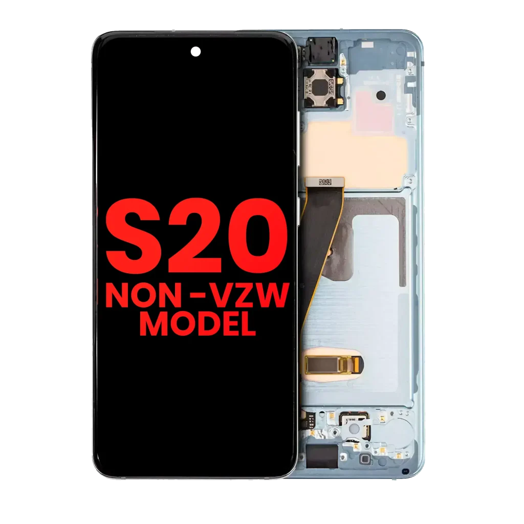 Samsung Galaxy S20 Aftermarket Plus OLED Replacement Screen (With frame, Cloud Blue, Non-Verizon)