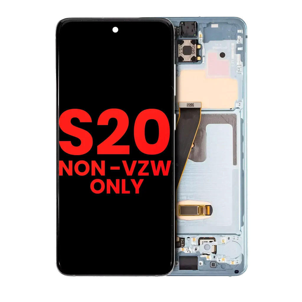 Samsung Galaxy S20 Aftermarket Plus OLED Replacement Screen (With frame, Cloud Blue, Non-Verizon)