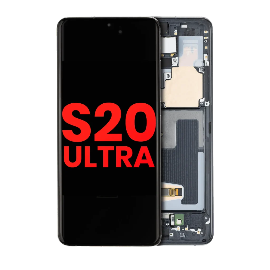 Samsung Galaxy S20 Ultra Aftermarket Plus OLED Replacement Screen (With frame, Cosmic Black)