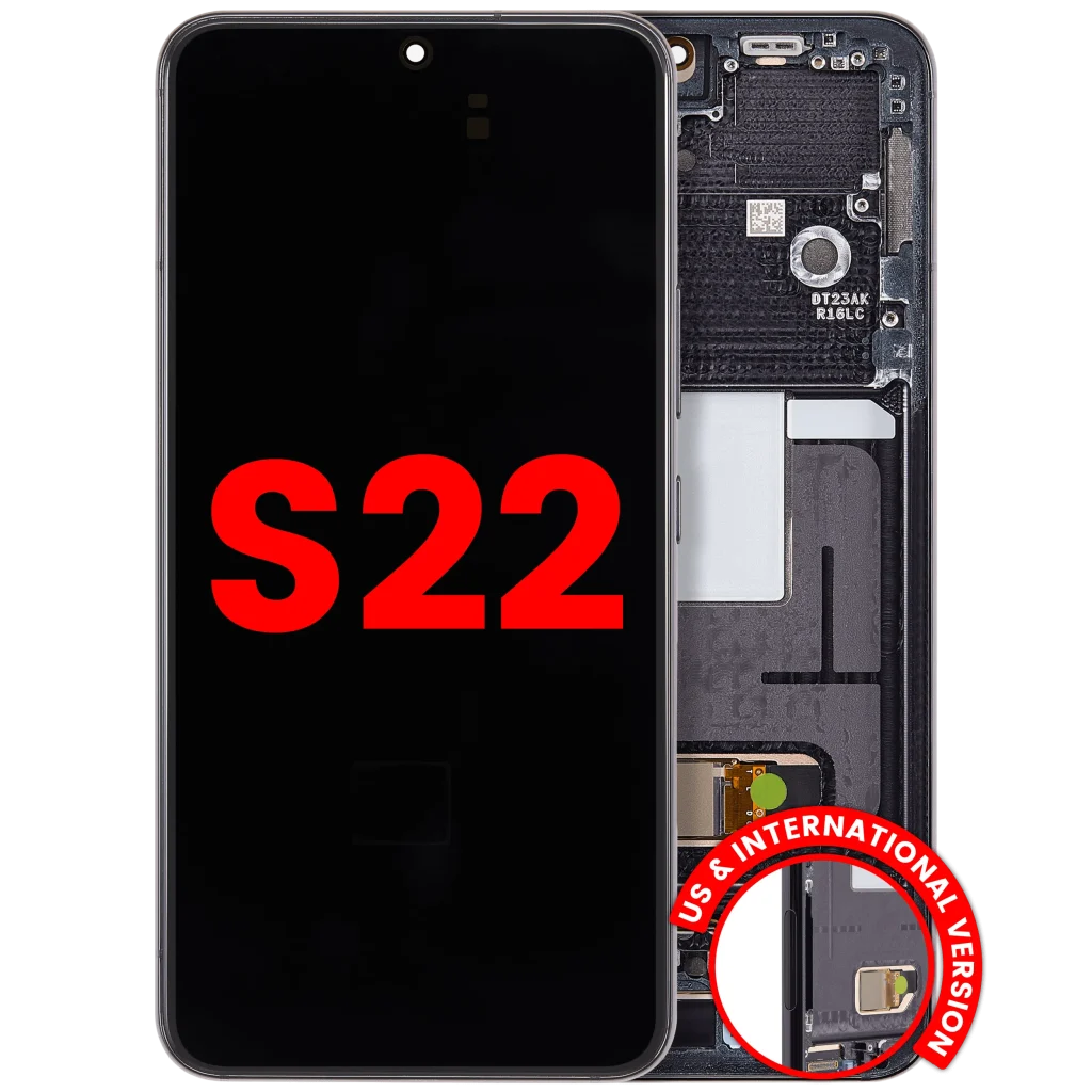 Samsung Galaxy S22 Aftermarket Plus OLED Replacement Screen (With frame, Phantom Black)