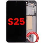 Samsung Galaxy S25 Aftermarket Plus OLED Replacement Screen (With frame, Silver Shadow)