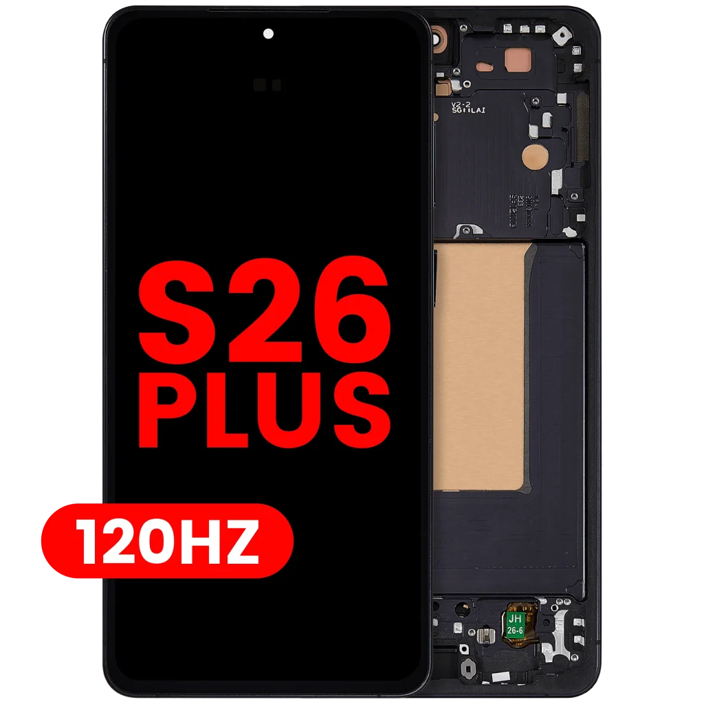 Samsung Galaxy S26 Plus Aftermarket Plus OLED Replacement Screen – 120Hz (With frame, Black)