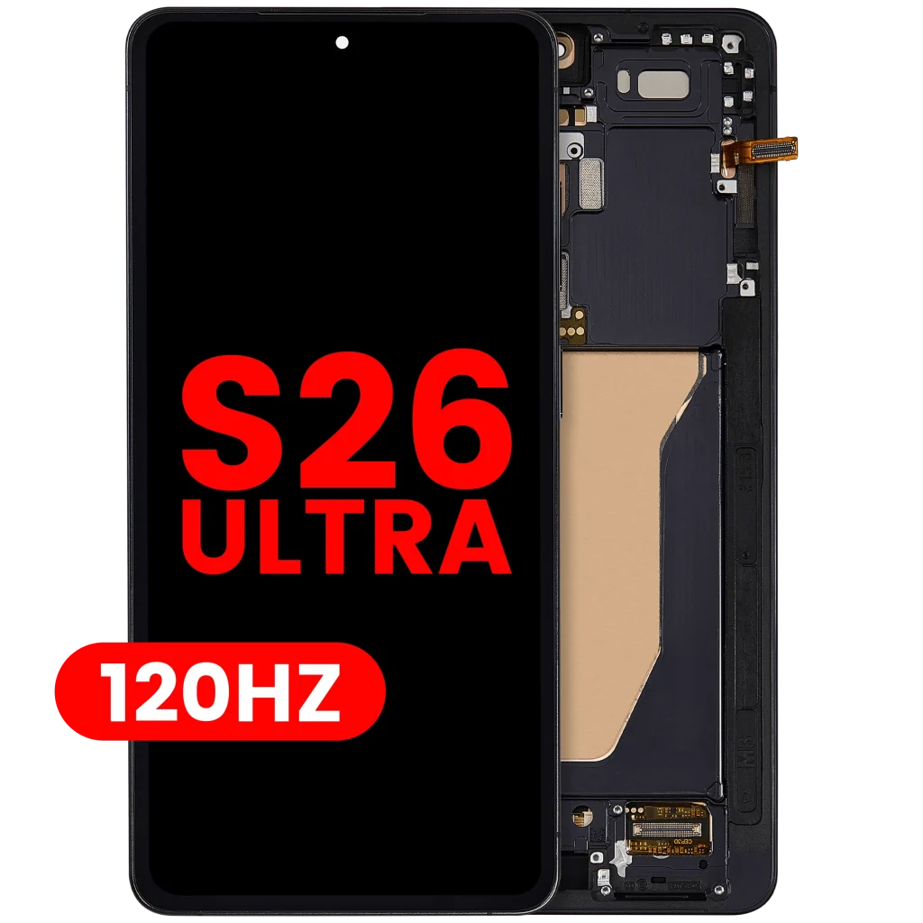 Samsung Galaxy S26 Ultra Aftermarket Plus OLED Replacement Screen – 120Hz (With frame, Black)